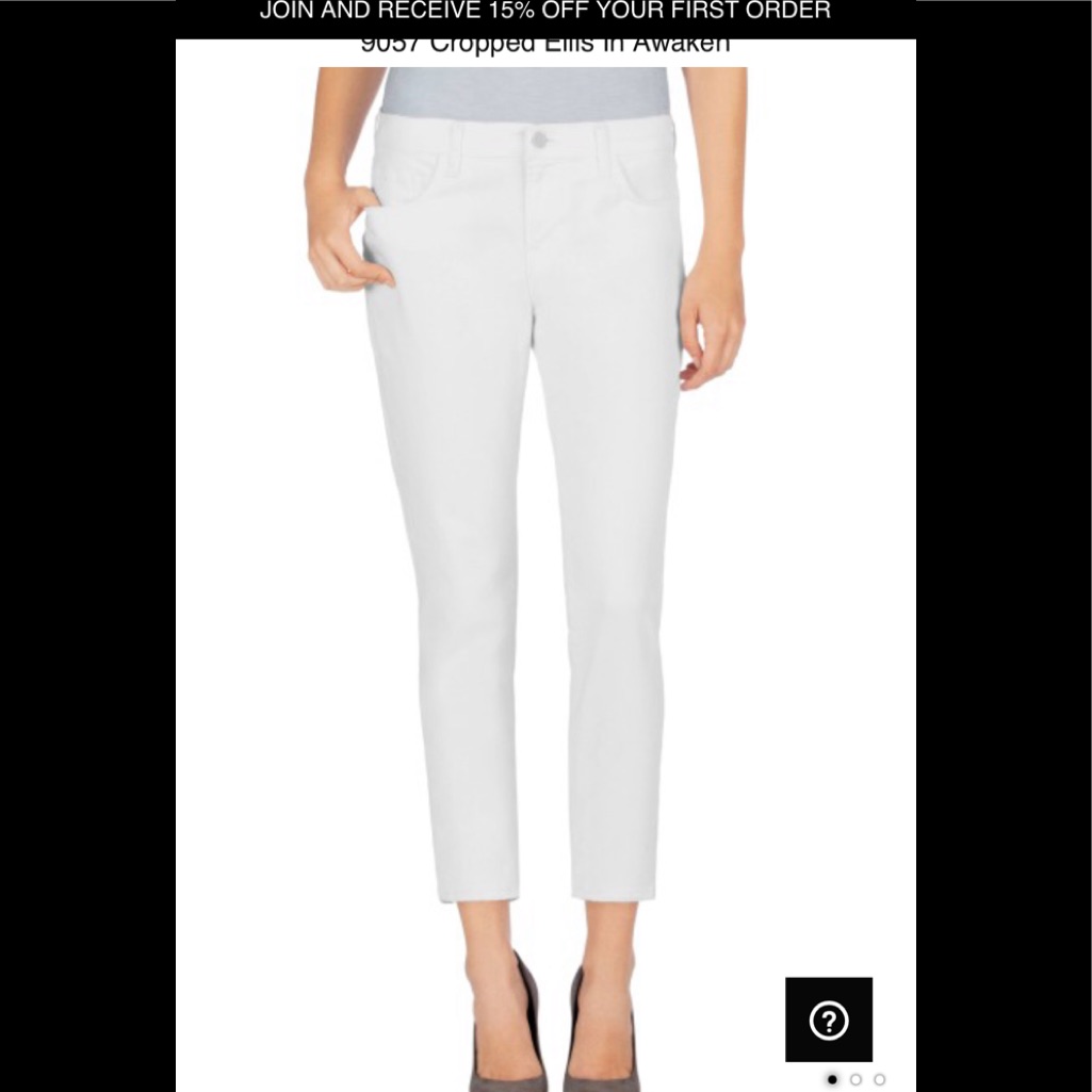 J Brand Cropped Ellis Awaken White Denim Jeans J Brand Cropped Ellis Awaken White Denim Jeans